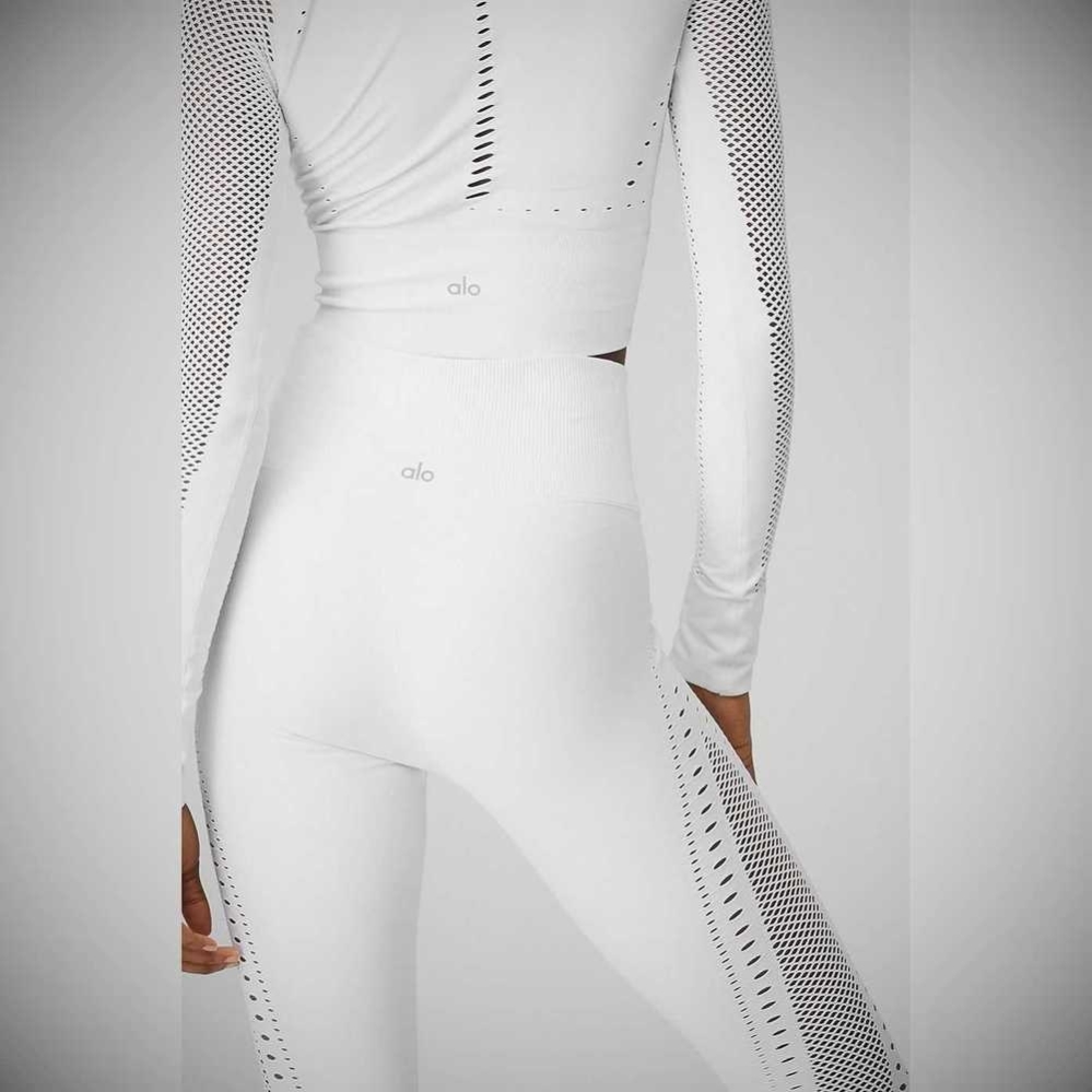 Leggins Alo Yoga Seamless High-Cintura 7/8 Open Air Mujer Blancos | MX-89KGHO