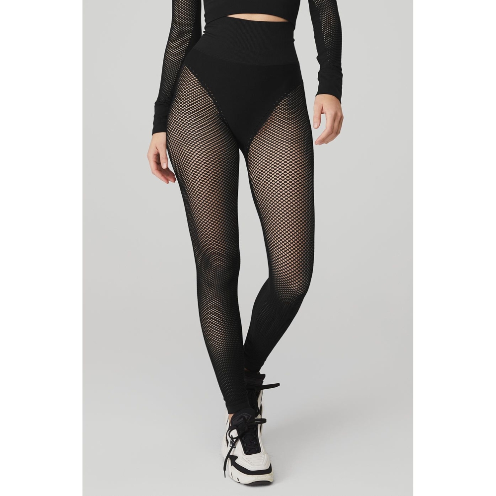 Leggins Alo Yoga Seamless High-Cintura 7/8 Limitless Open Air Mujer Negros | MX-91HMUY