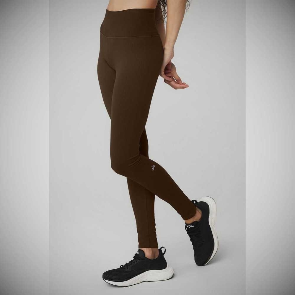 Leggins Alo Yoga Seamless High-Cintura Acanalado Mujer Cafes | MX-36MNBD