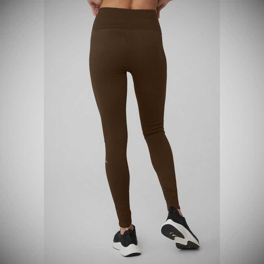 Leggins Alo Yoga Seamless High-Cintura Acanalado Mujer Cafes | MX-36MNBD