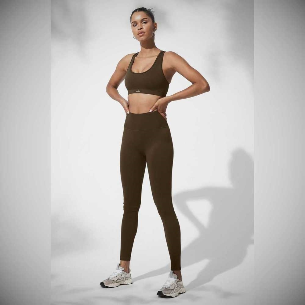 Leggins Alo Yoga Seamless High-Cintura Acanalado Mujer Cafes | MX-36MNBD