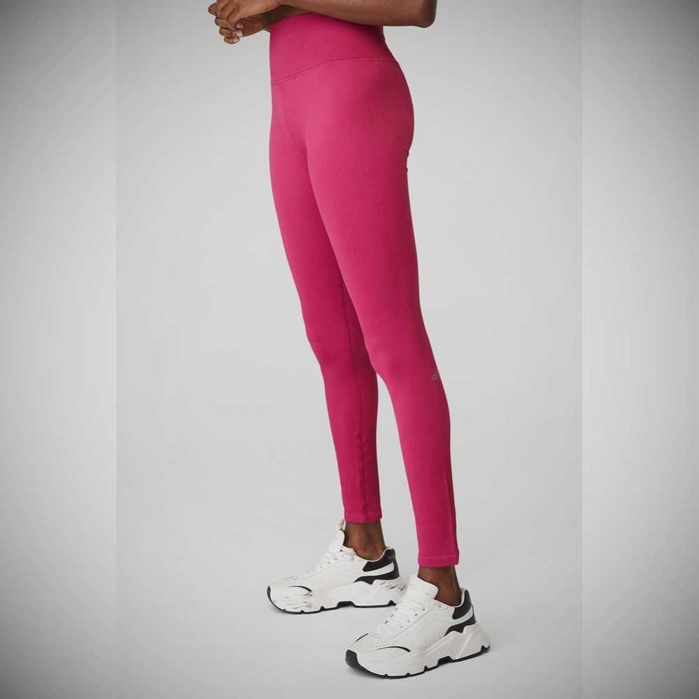 Leggins Alo Yoga Seamless High-Cintura Acanalado Mujer Claret | MX-78OCGR