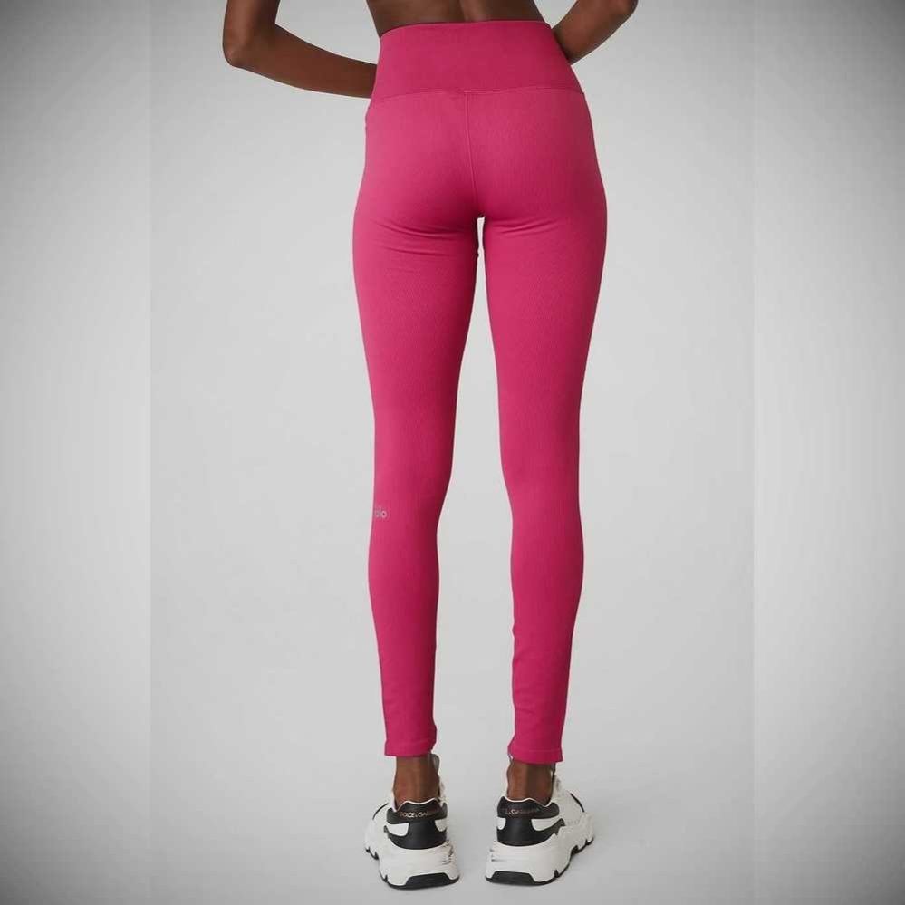 Leggins Alo Yoga Seamless High-Cintura Acanalado Mujer Claret | MX-78OCGR