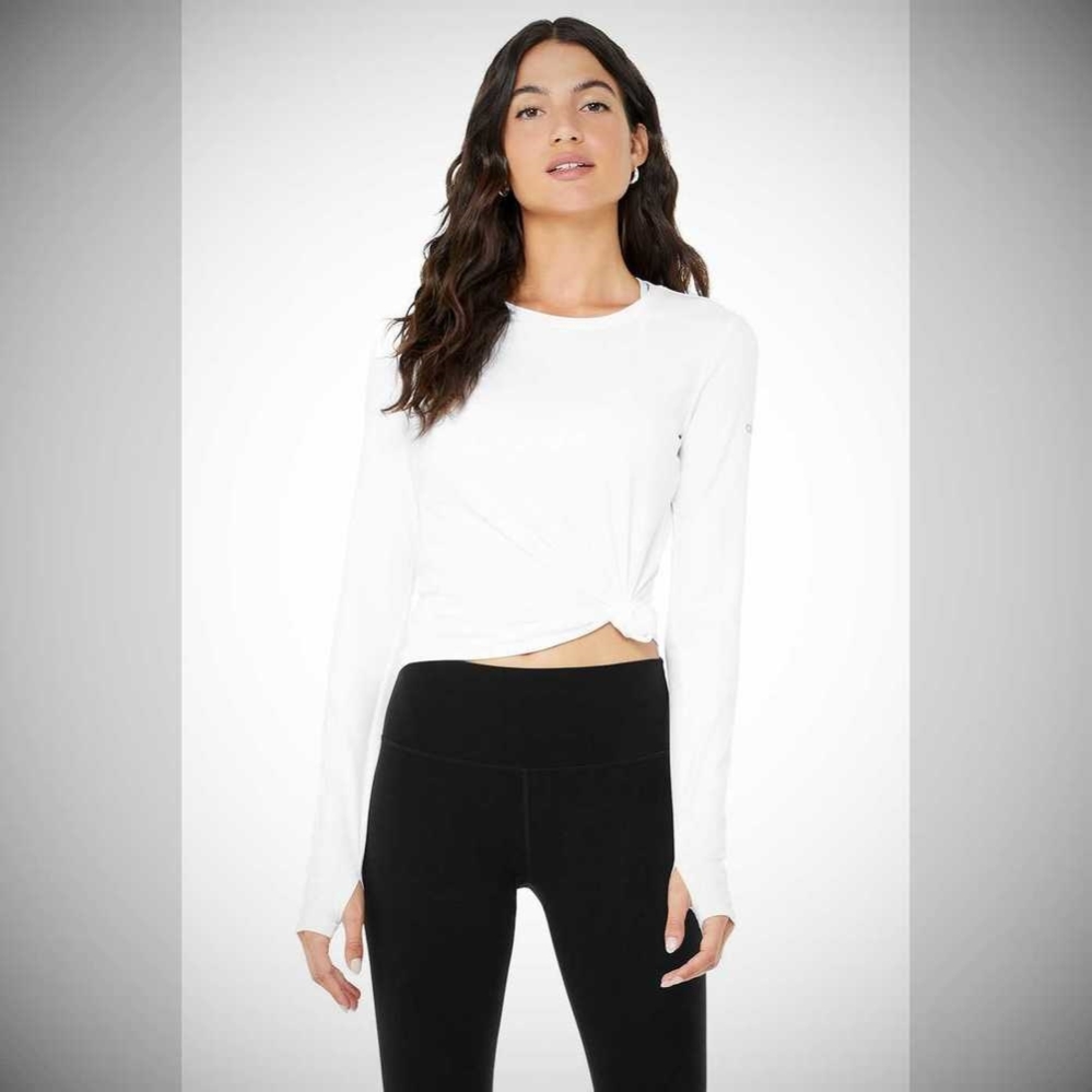 Long Sleeve Alo Yoga Alosoft Finesse Mujer Blancos | MX-64BUDH