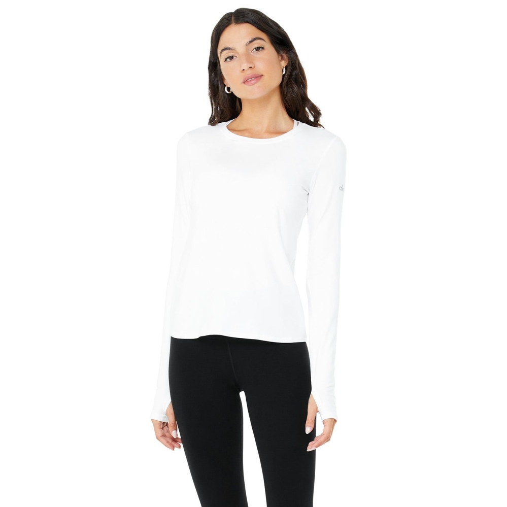 Long Sleeve Alo Yoga Alosoft Finesse Mujer Blancos | MX-64BUDH