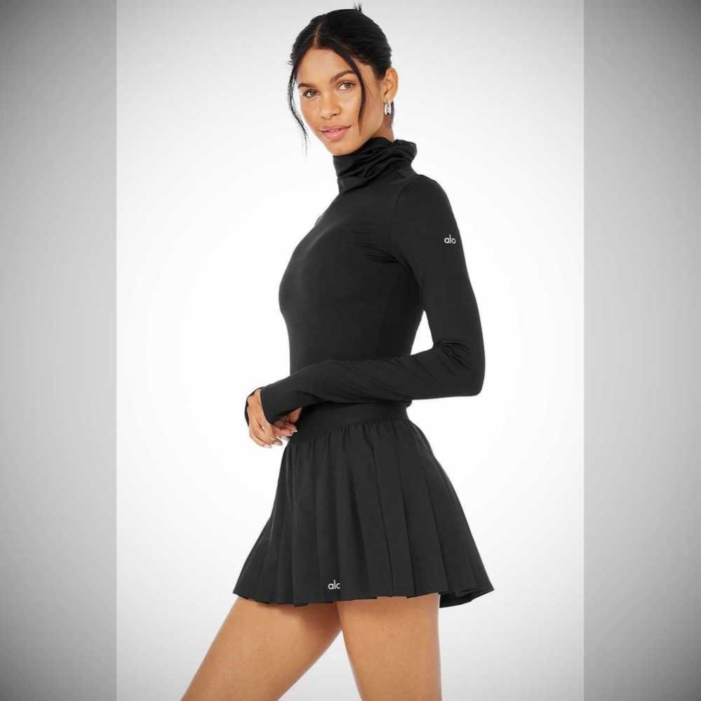 Long Sleeve Alo Yoga Alosoft Protection Turtleneck Mujer Negros | MX-18JVIS