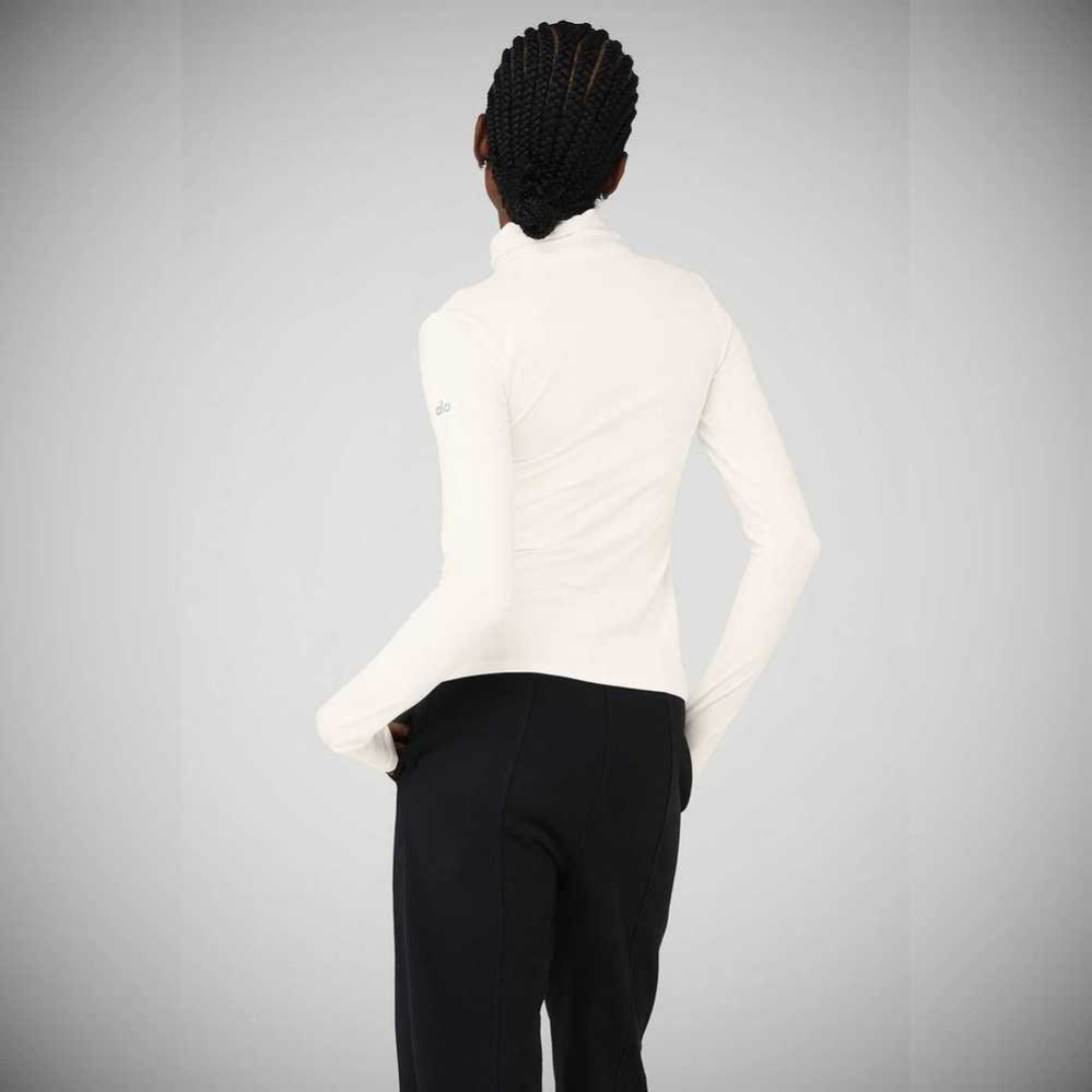 Long Sleeve Alo Yoga Alosoft Refine Turtleneck Mujer Blancos | MX-50WFXP