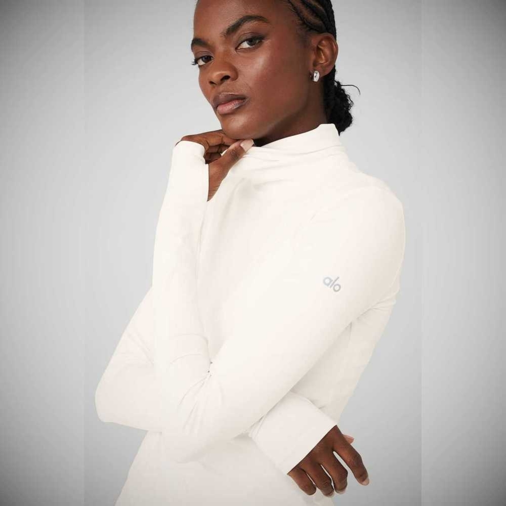 Long Sleeve Alo Yoga Alosoft Refine Turtleneck Mujer Blancos | MX-50WFXP