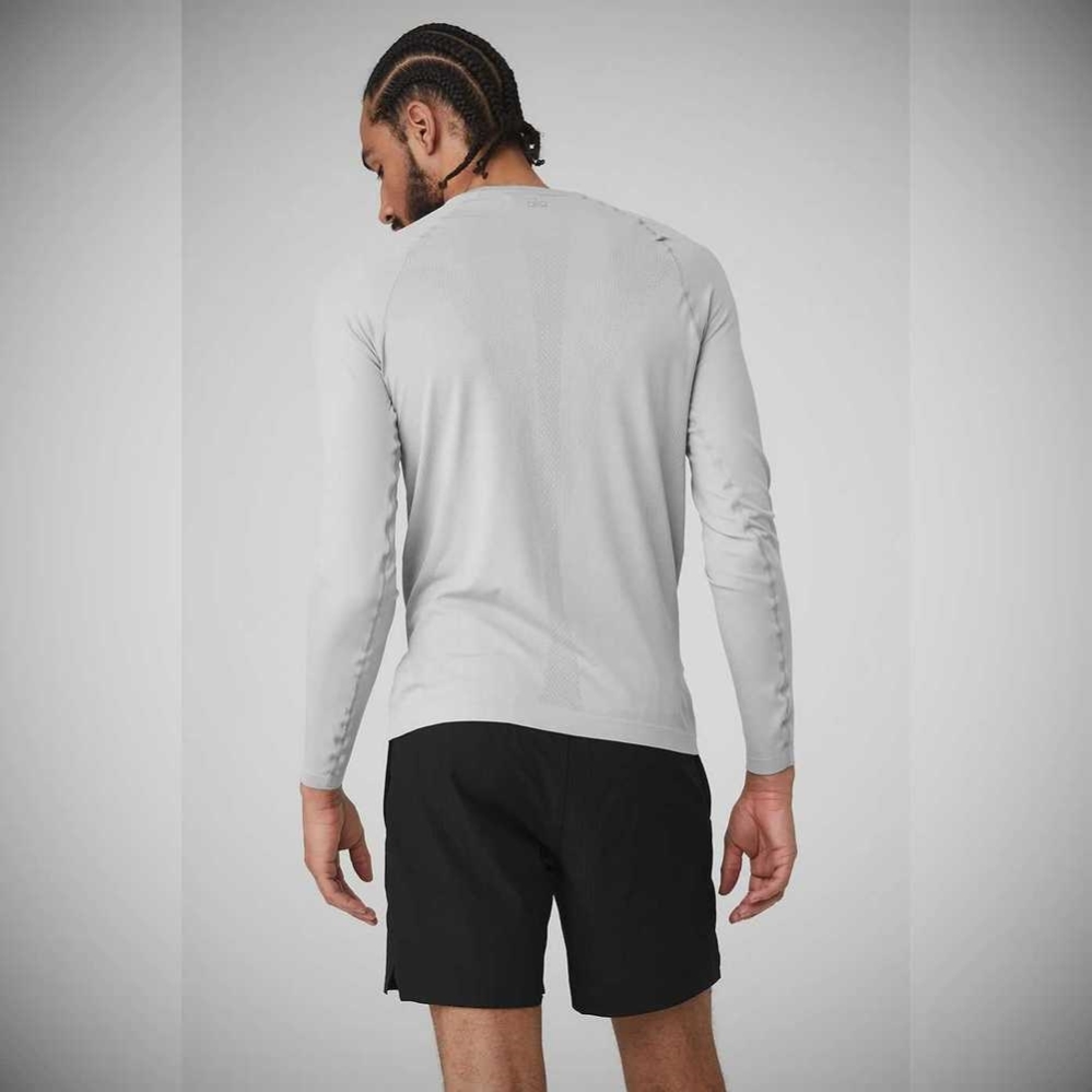 Long Sleeve Alo Yoga Amplify Seamless Hombre Grises | MX-85MQKT