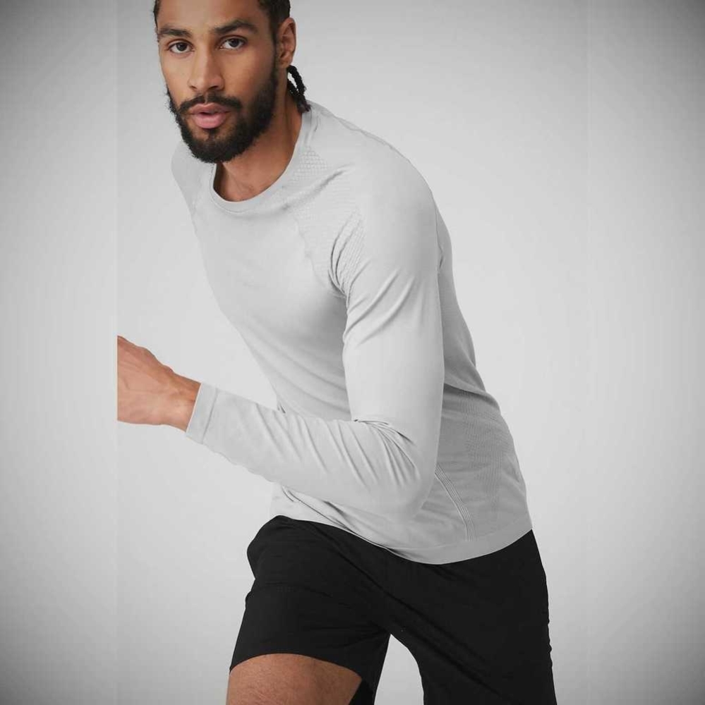 Long Sleeve Alo Yoga Amplify Seamless Hombre Grises | MX-85MQKT