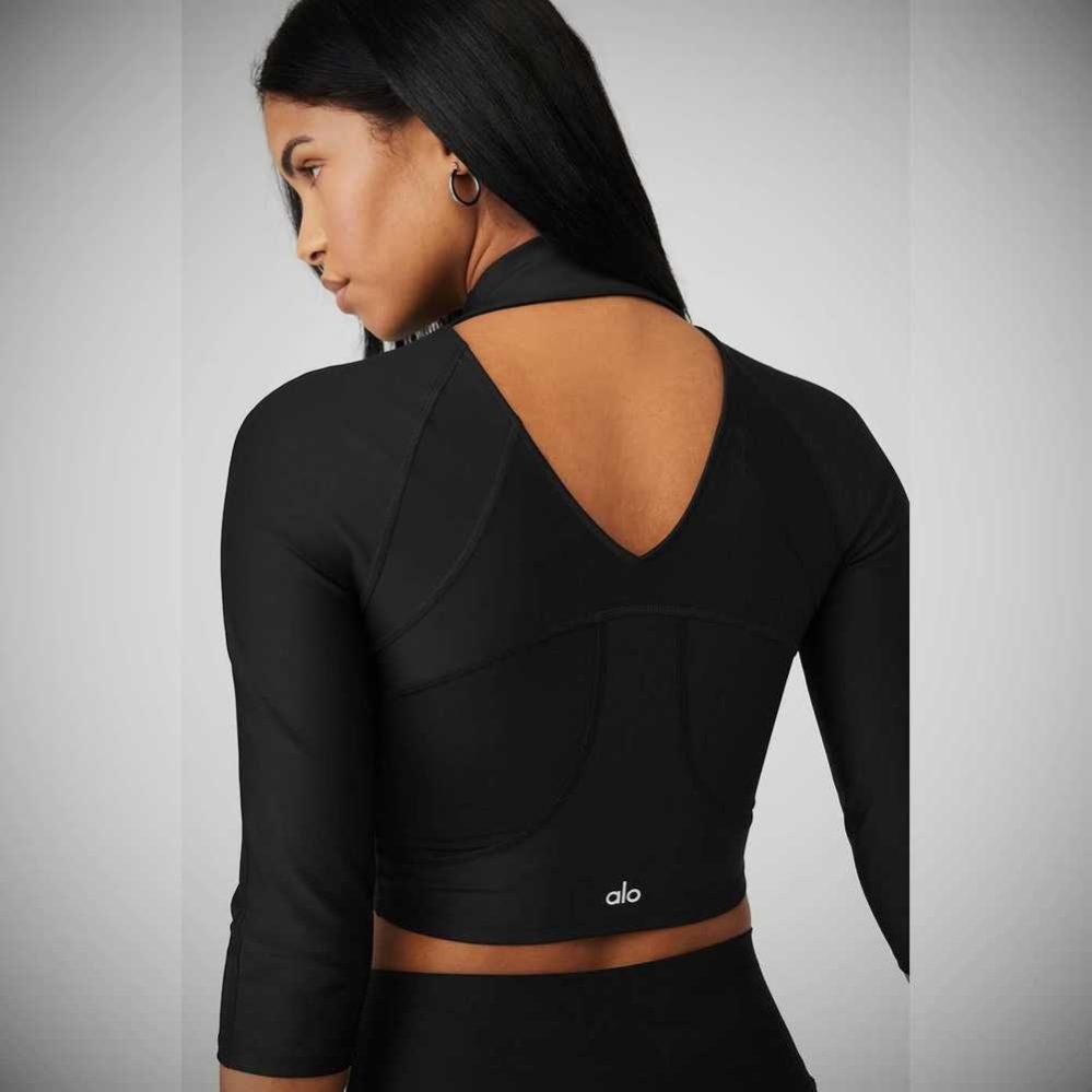 Long Sleeve Alo Yoga Archer Fitted Mujer Negros | MX-43LMBW