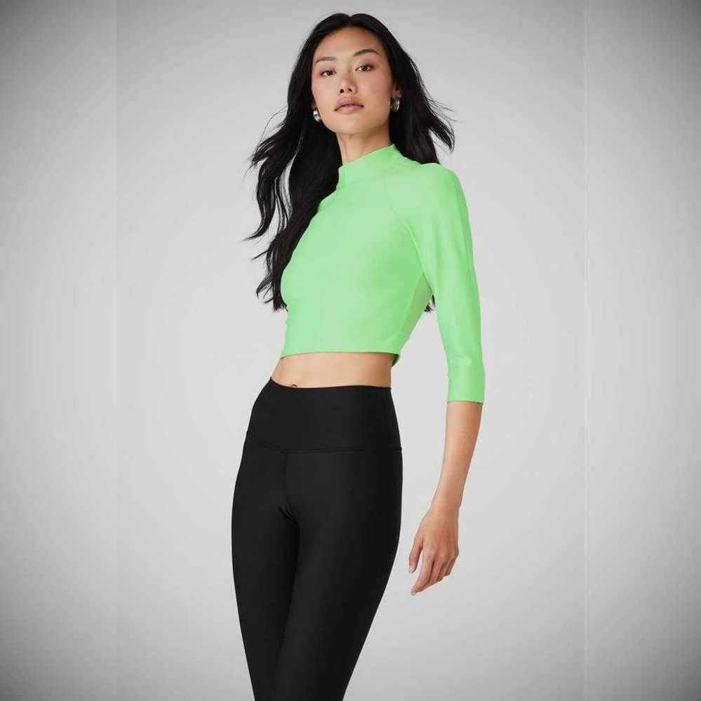 Long Sleeve Alo Yoga Archer Fitted Mujer Verdes | MX-54FWKL