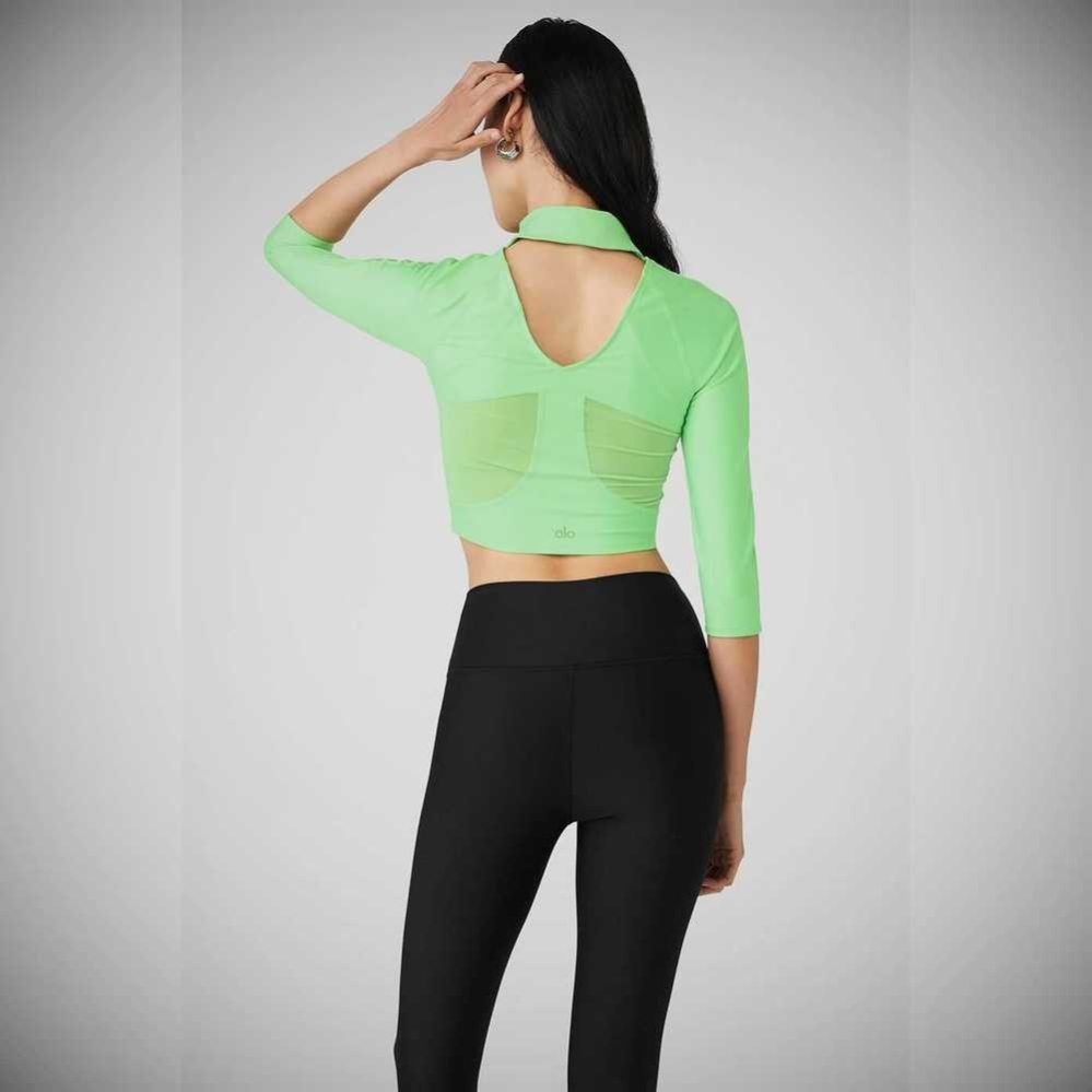 Long Sleeve Alo Yoga Archer Fitted Mujer Verdes | MX-54FWKL