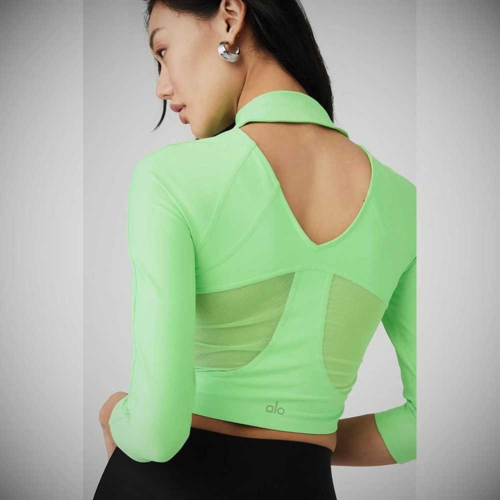 Long Sleeve Alo Yoga Archer Fitted Mujer Verdes | MX-54FWKL