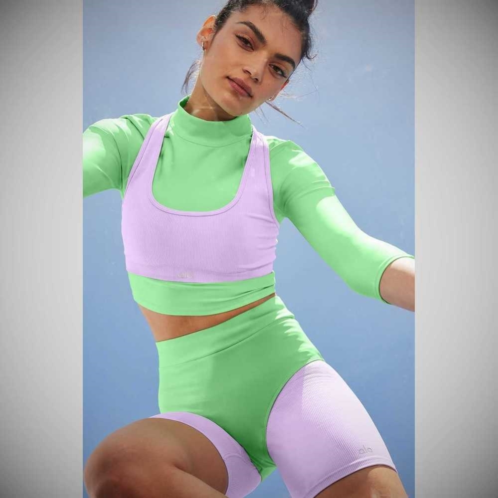 Long Sleeve Alo Yoga Archer Fitted Mujer Verdes | MX-54FWKL