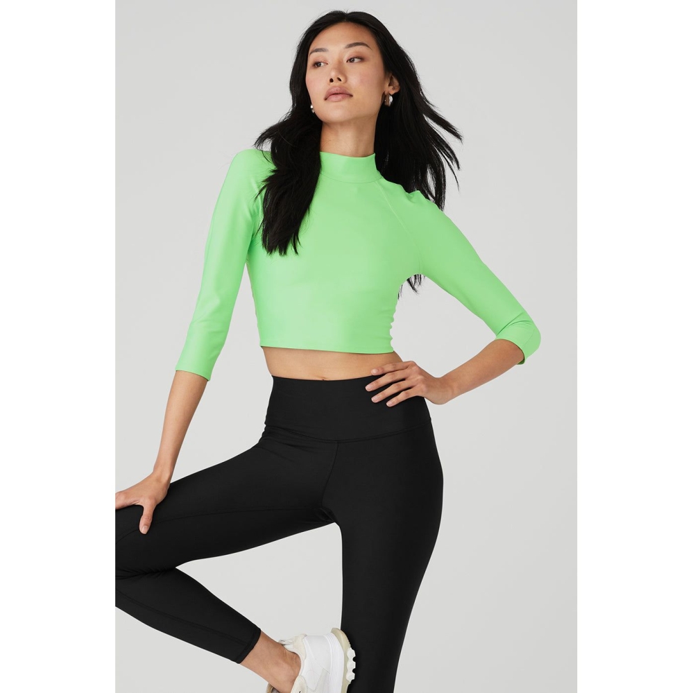 Long Sleeve Alo Yoga Archer Fitted Mujer Verdes | MX-54FWKL