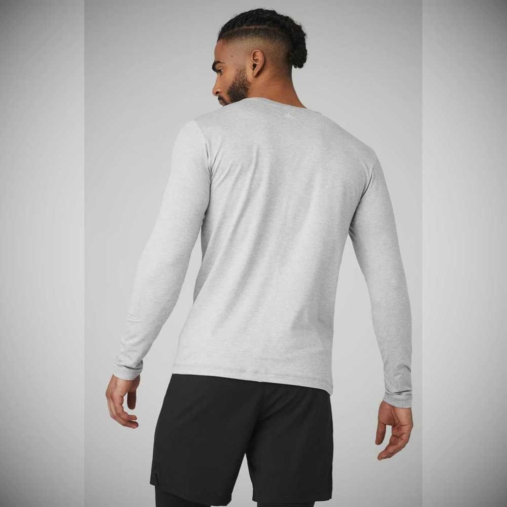 Long Sleeve Alo Yoga Conquer Reform Crewneck Hombre Grises | MX-56XVGW