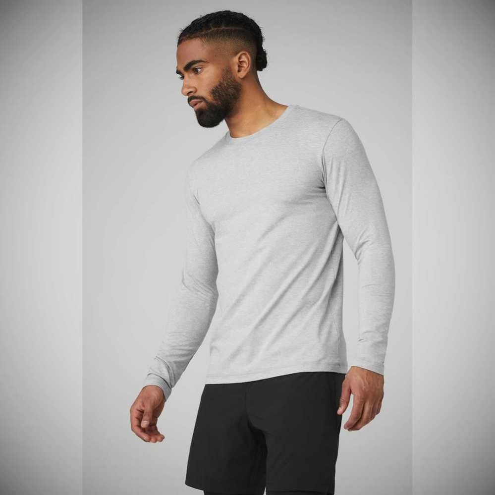 Long Sleeve Alo Yoga Conquer Reform Crewneck Hombre Grises | MX-56XVGW