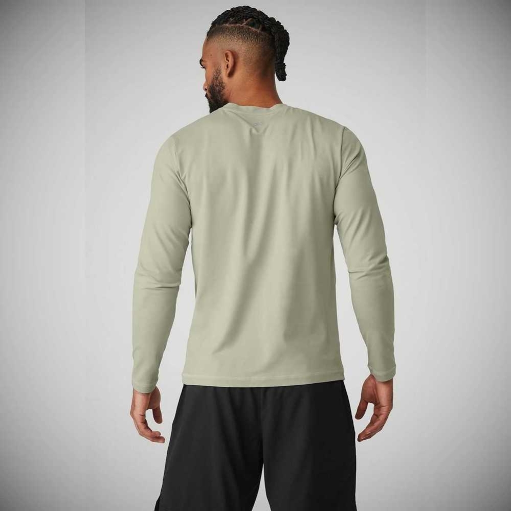 Long Sleeve Alo Yoga Conquer Reform Crewneck Hombre Grises | MX-76EAWK