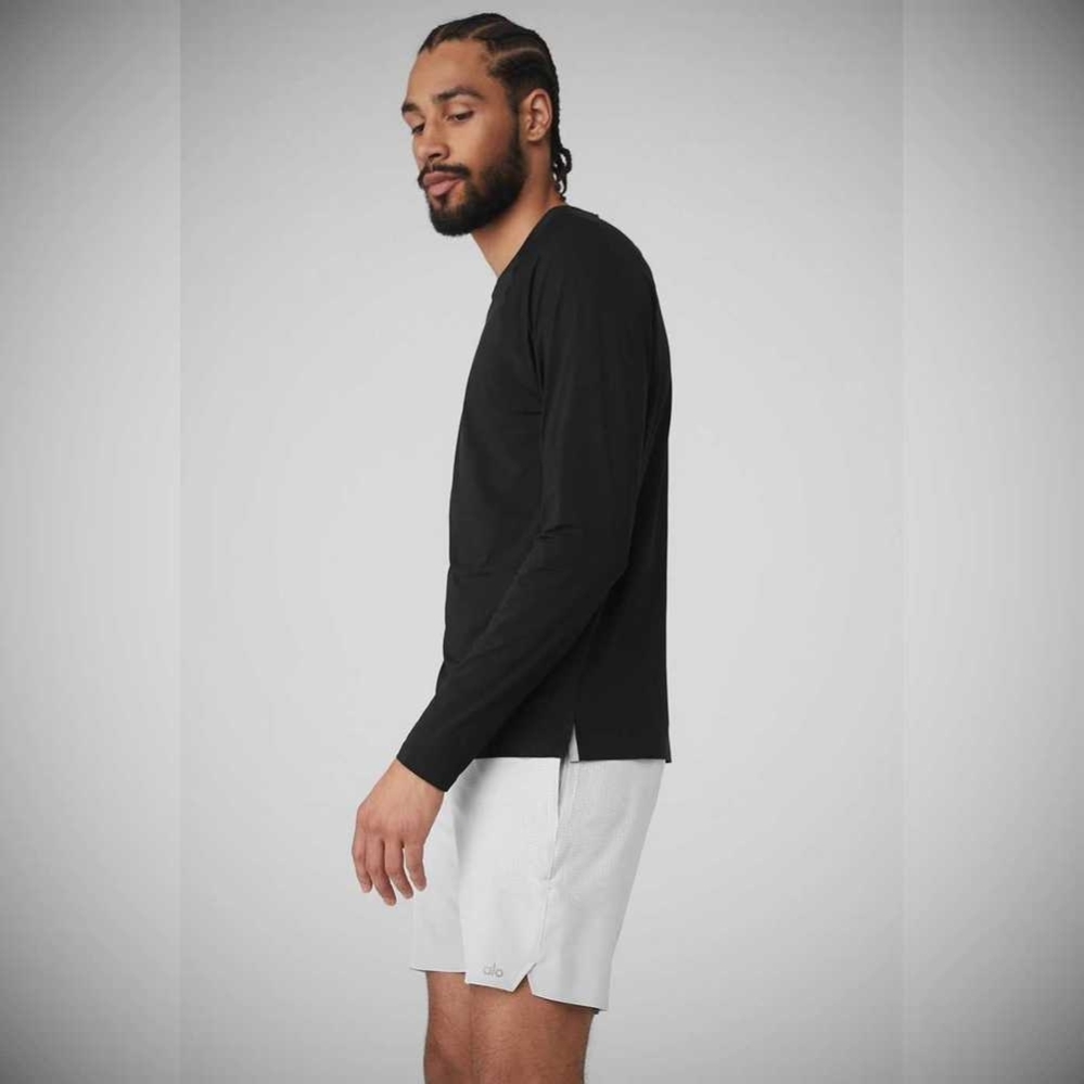 Long Sleeve Alo Yoga Idol Performance Tee Hombre Negros | MX-46LSND