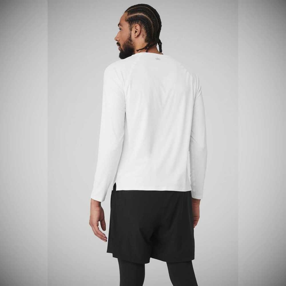 Long Sleeve Alo Yoga Idol Performance Tee Hombre Blancos | MX-48HQXD