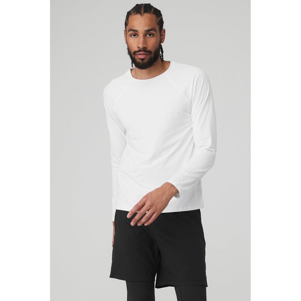 Long Sleeve Alo Yoga Idol Performance Tee Hombre Blancos | MX-48HQXD