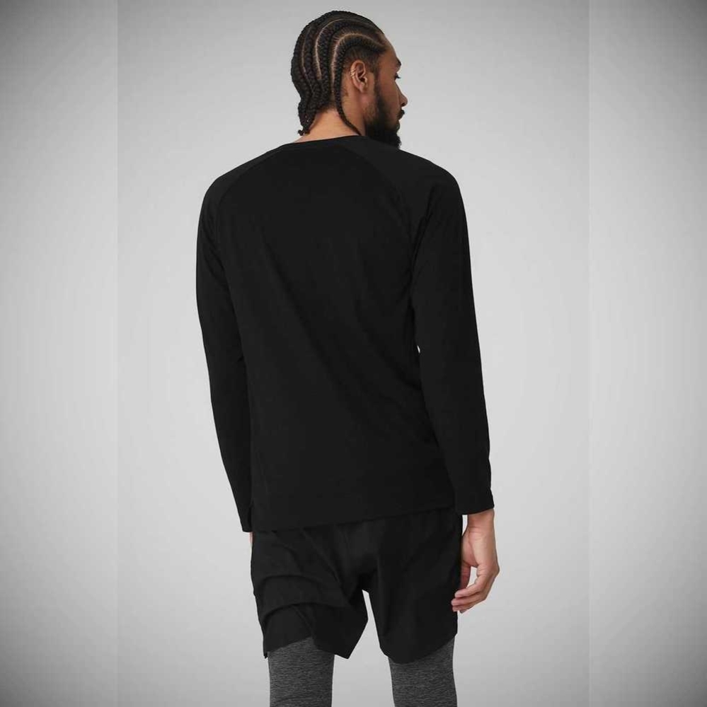 Long Sleeve Alo Yoga Triumph Tee Hombre Negros | MX-17CHZM