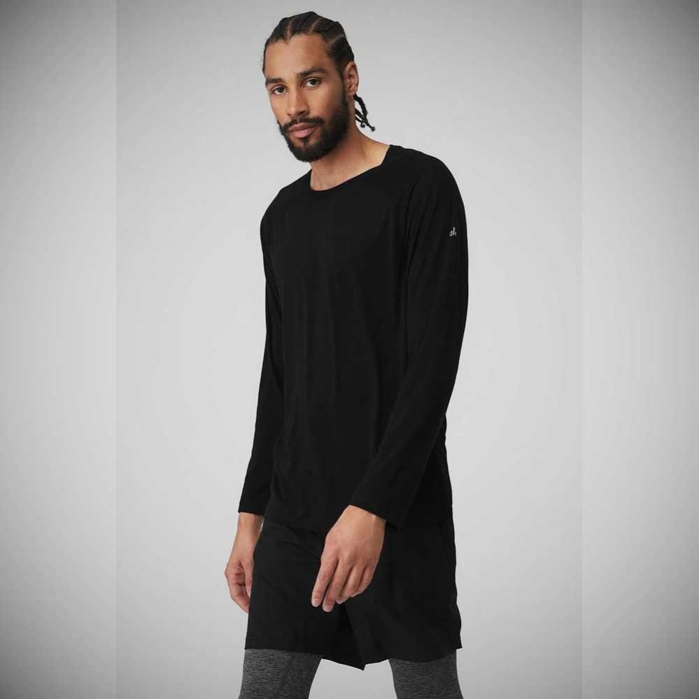 Long Sleeve Alo Yoga Triumph Tee Hombre Negros | MX-17CHZM