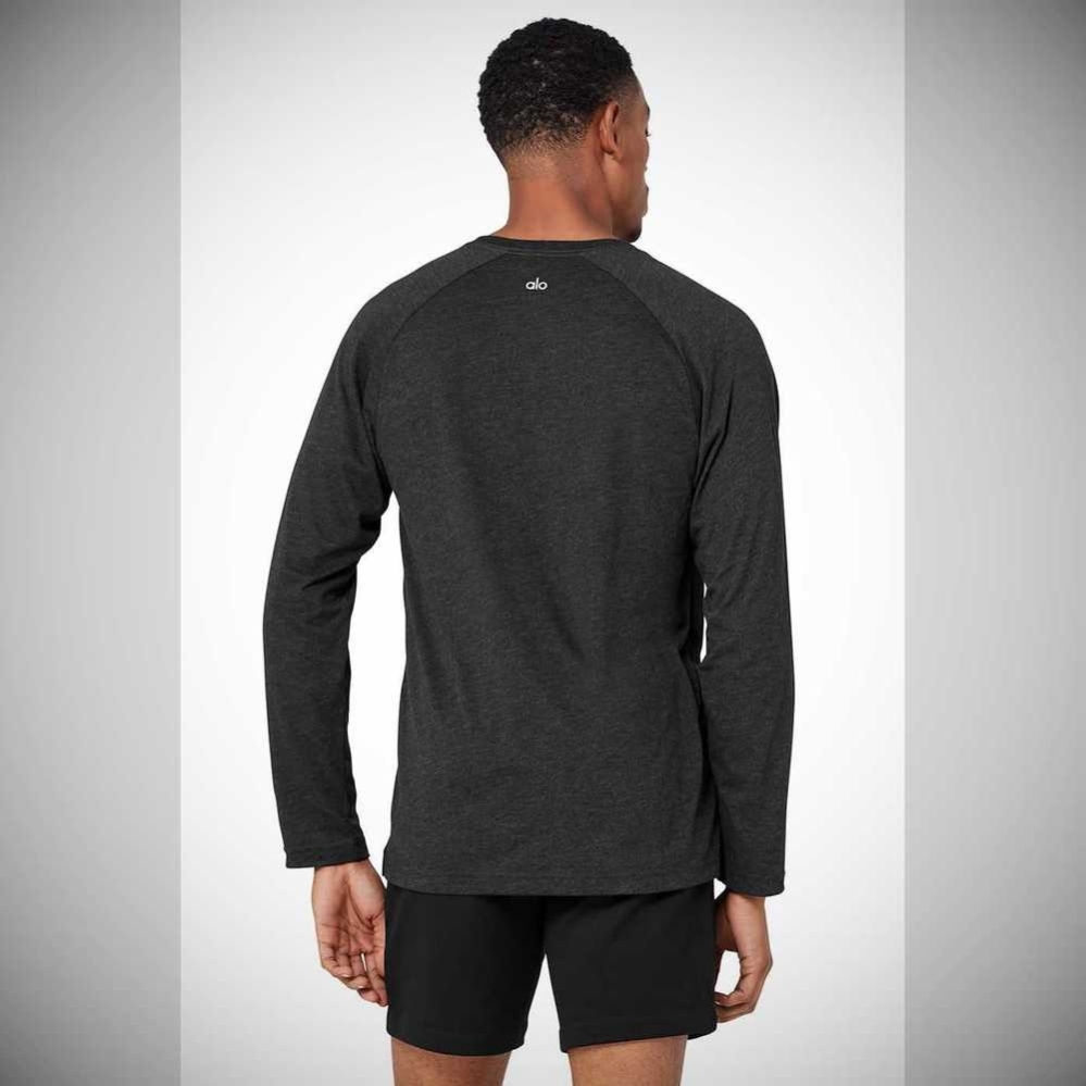 Long Sleeve Alo Yoga Triumph Tee Hombre Negros | MX-47PQOE