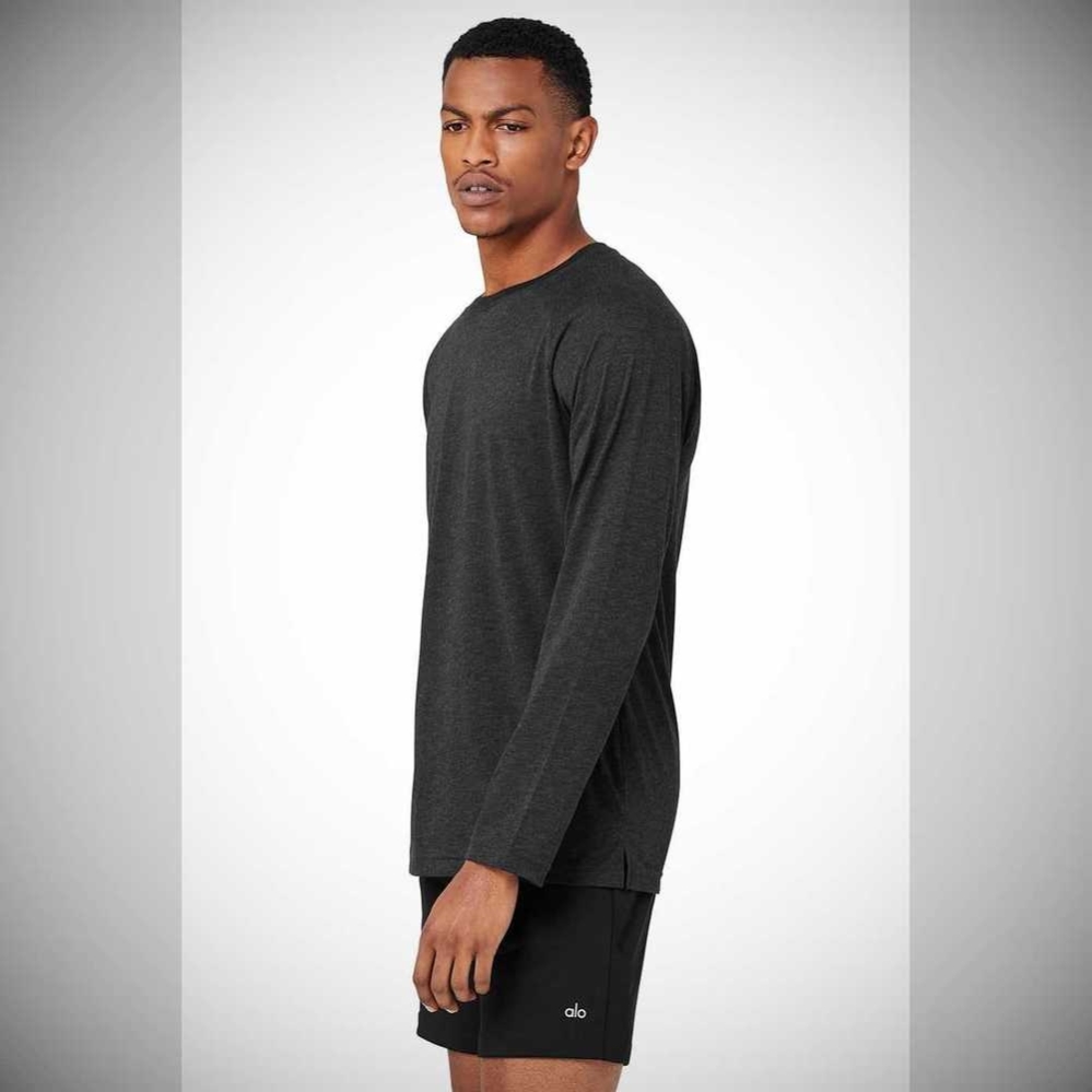 Long Sleeve Alo Yoga Triumph Tee Hombre Negros | MX-47PQOE