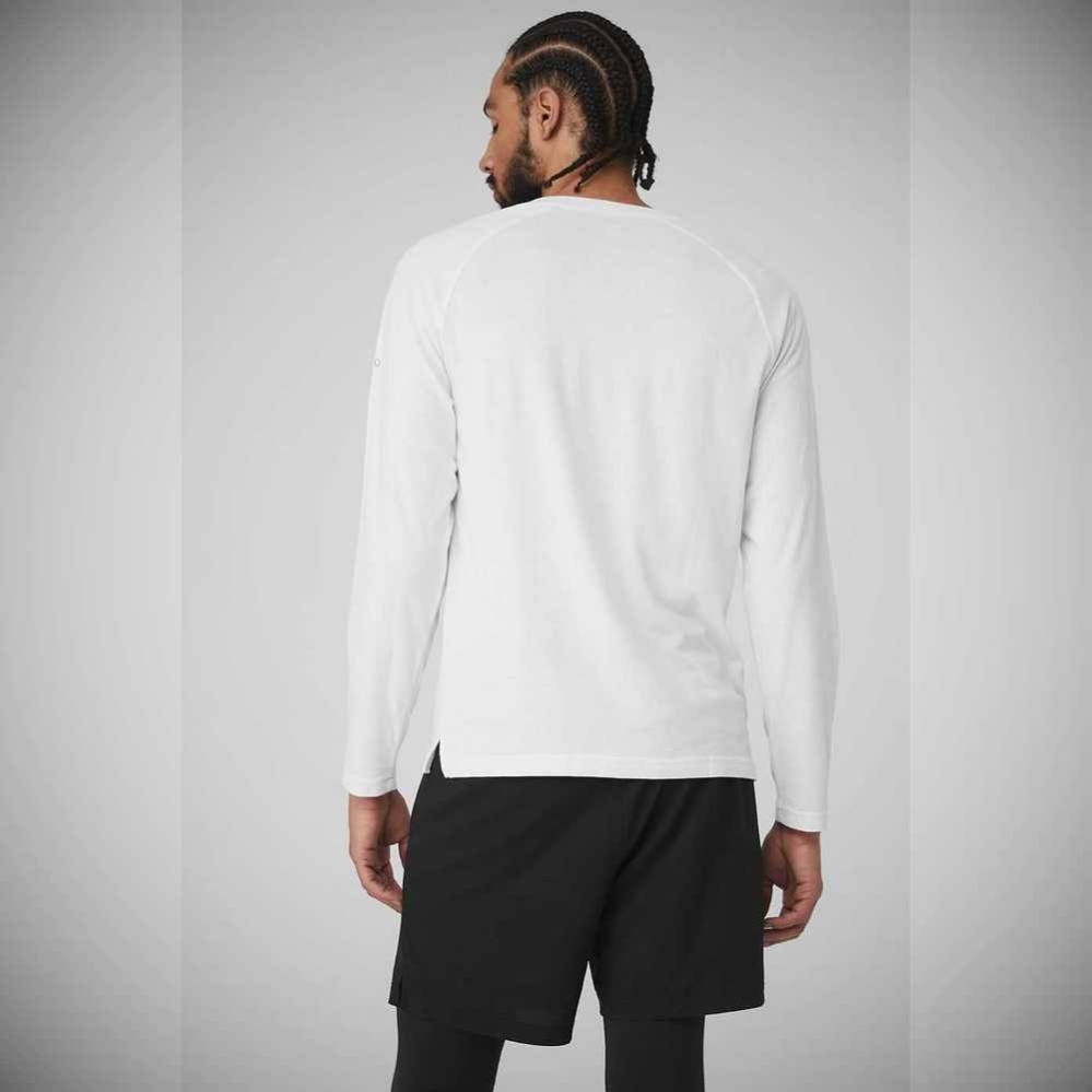 Long Sleeve Alo Yoga Triumph Tee Hombre Blancos | MX-69BEWG