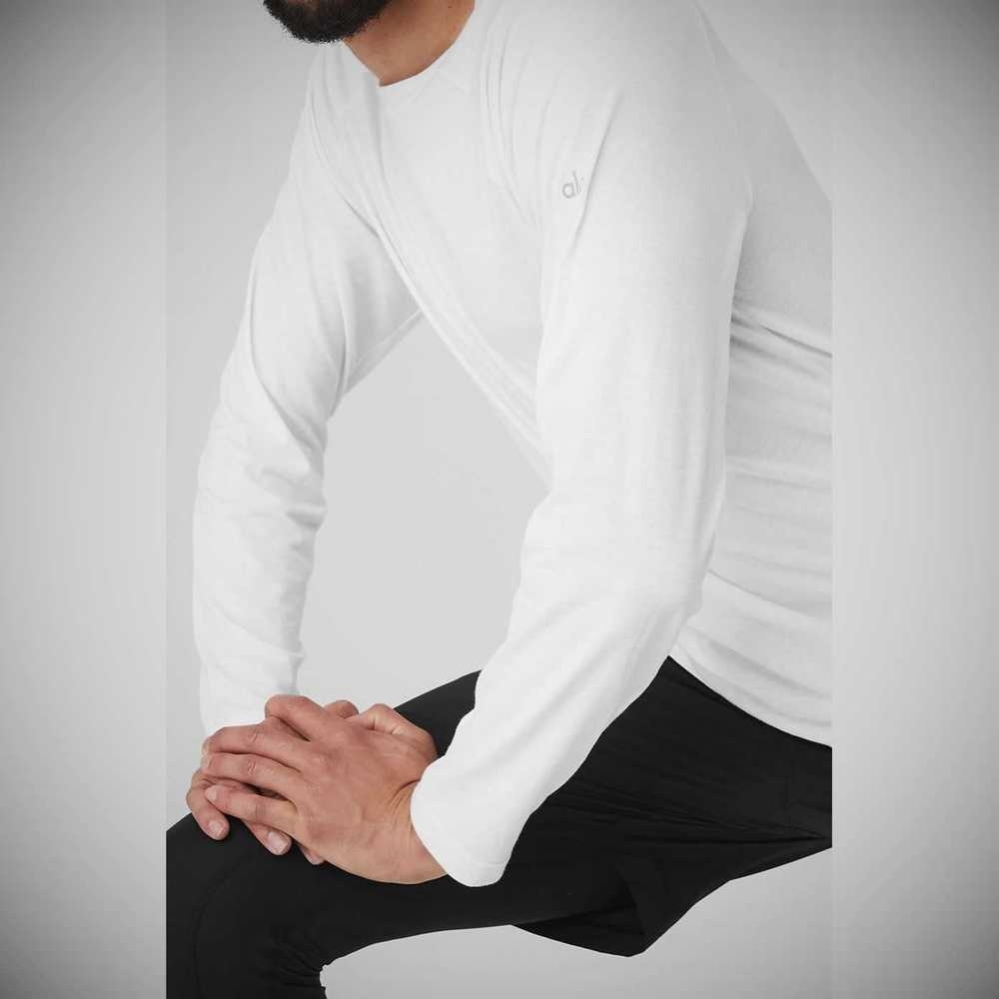 Long Sleeve Alo Yoga Triumph Tee Hombre Blancos | MX-69BEWG