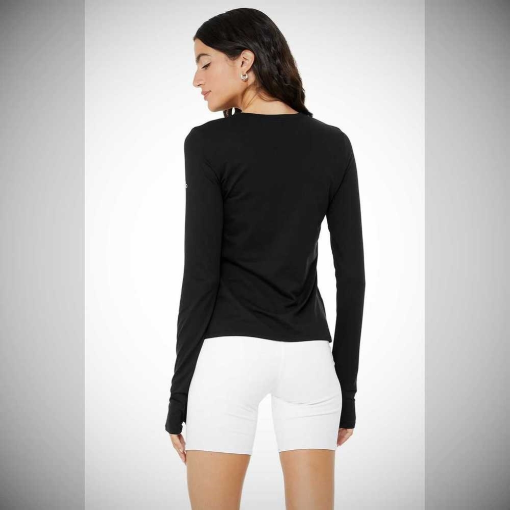 Long Sleeve Top Alo Yoga Alosoft Finesse Mujer Negros | MX-70WLEC