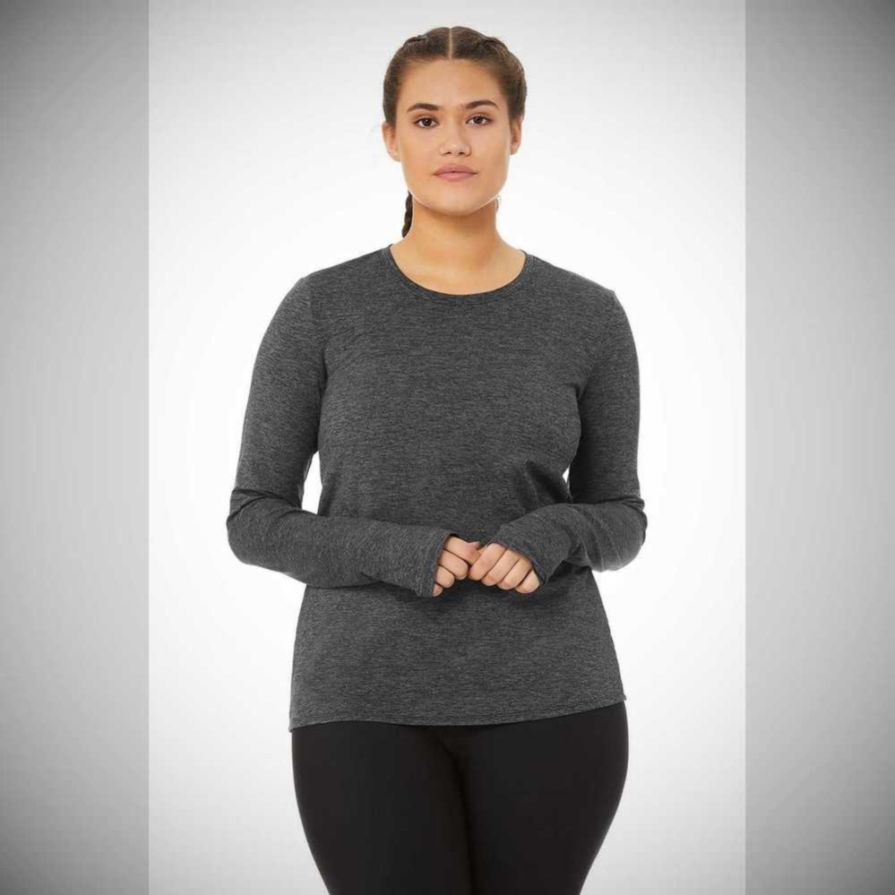 Long Sleeve Top Alo Yoga Alosoft Finesse Mujer Grises Oscuro | MX-81DSQP