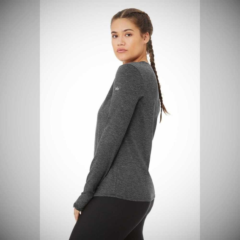 Long Sleeve Top Alo Yoga Alosoft Finesse Mujer Grises Oscuro | MX-81DSQP