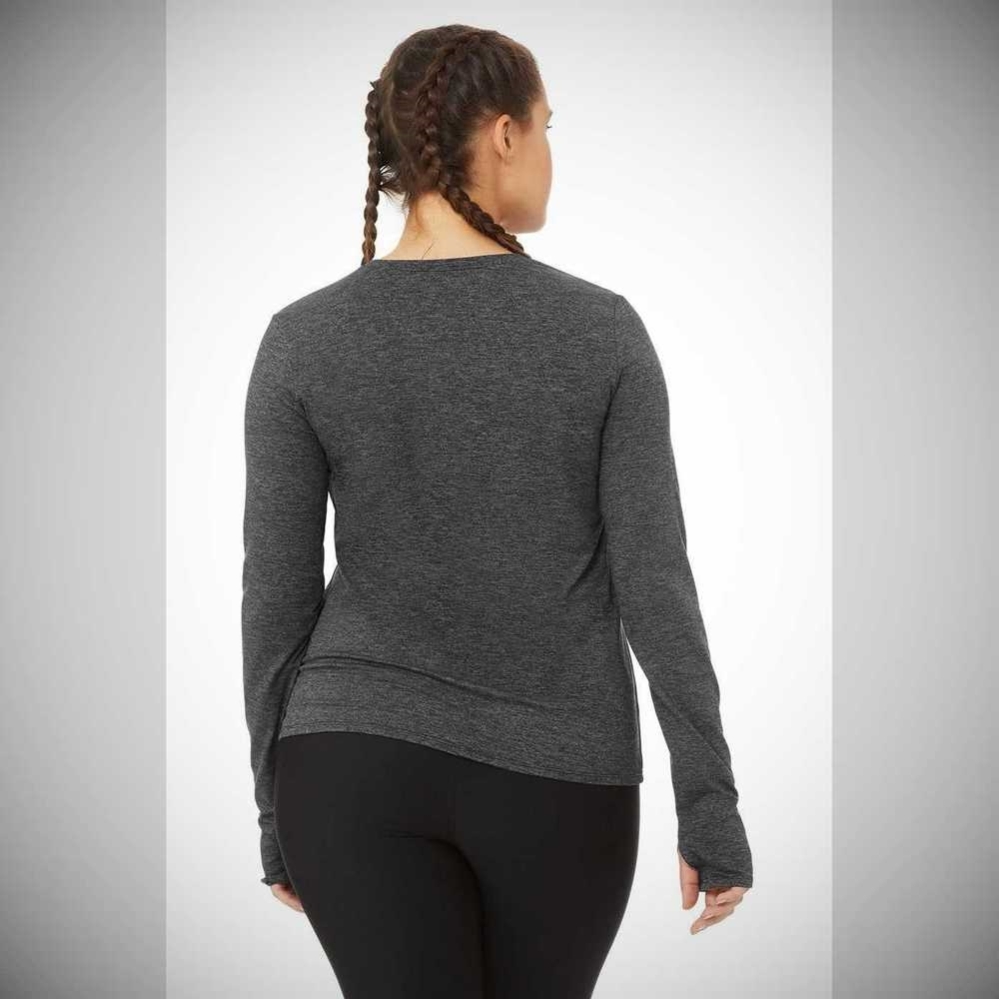 Long Sleeve Top Alo Yoga Alosoft Finesse Mujer Grises Oscuro | MX-81DSQP