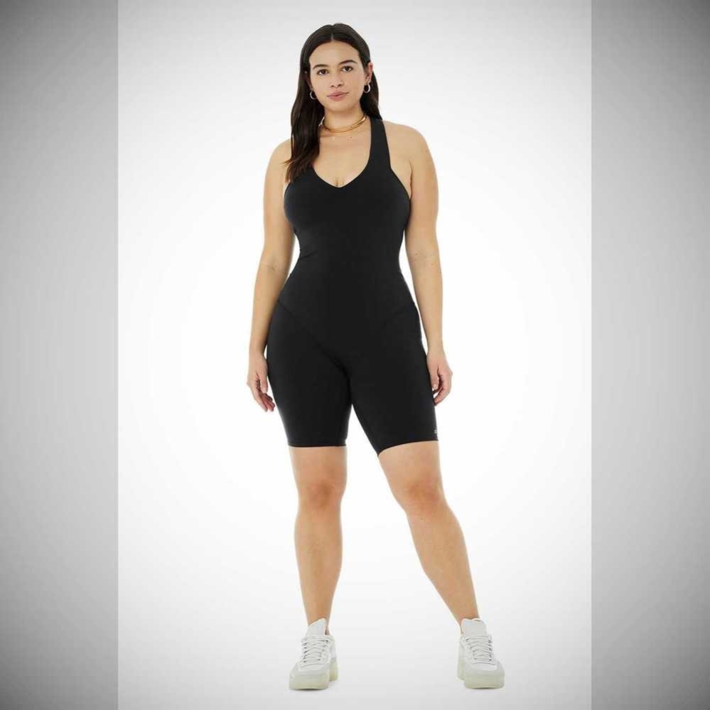 Onesies Alo Yoga Airbrush Real Mujer Negros | MX-42DITO