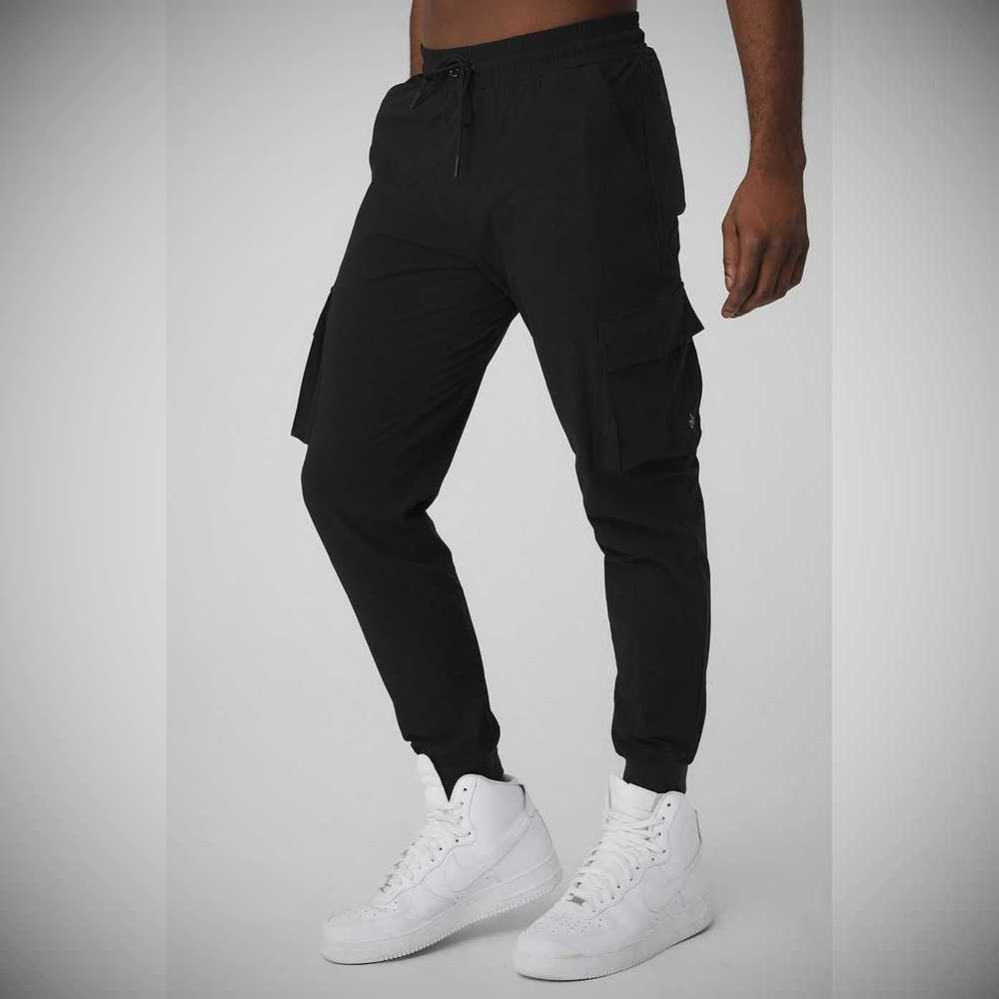 Pantalones Alo Yoga Cargo Division Field Hombre Negros | MX-01LOAI