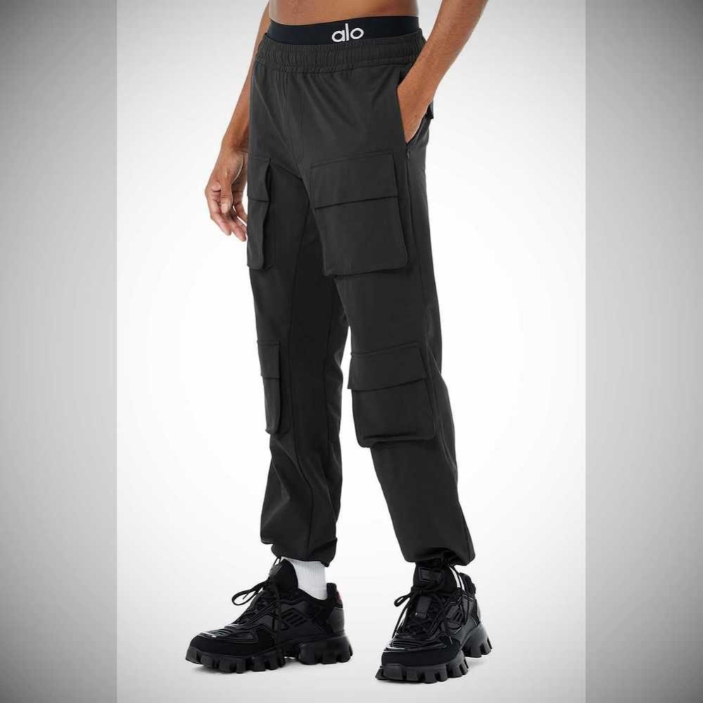 Pantalones Alo Yoga Cargo Venture Hombre Negros | MX-98CVXS