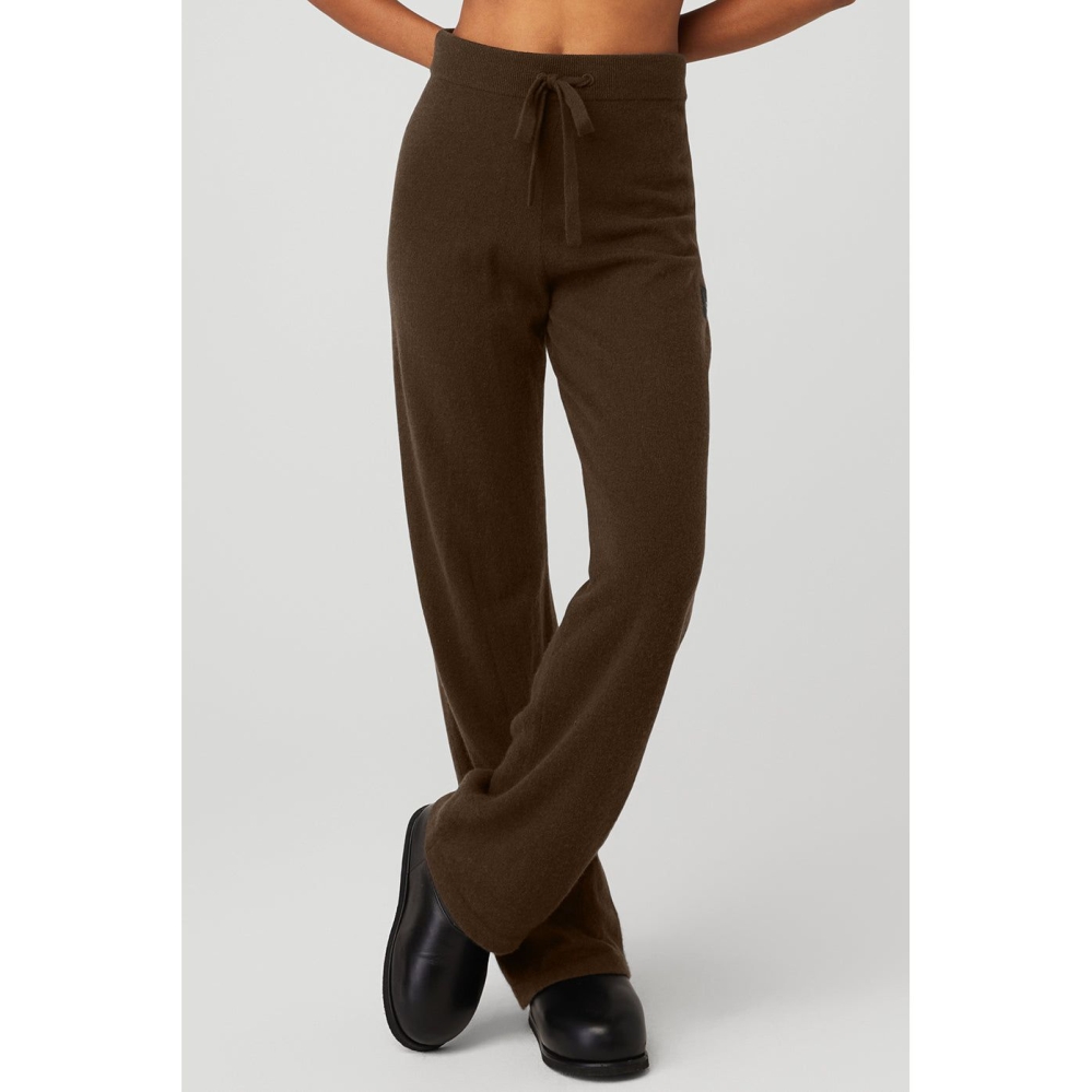 Pantalones Alo Yoga Cashmere High-Cintura Jet Set Anchos Leg Mujer Cafes | MX-45ZLEB