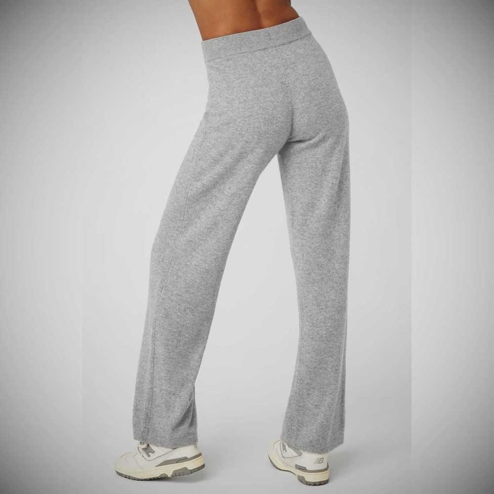 Pantalones Alo Yoga Cashmere High-Cintura Jet Set Anchos Leg Mujer Grises | MX-71ZJQL