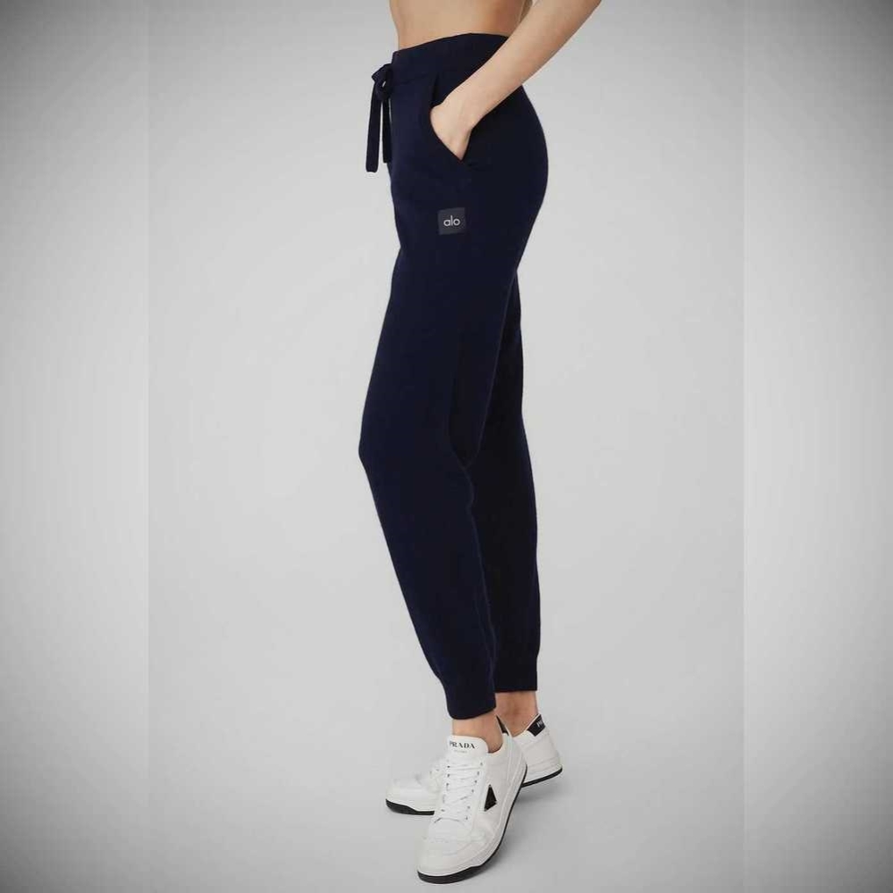 Pantalones Alo Yoga High-Cintura Cashmere Jet Set Mujer Azul Marino | MX-16PDEX