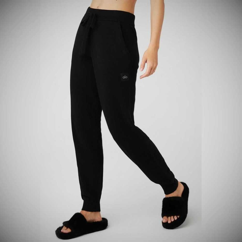 Pantalones Alo Yoga High-Cintura Cashmere Jet Set Mujer Negros | MX-60JEFR