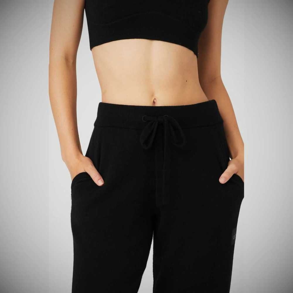 Pantalones Alo Yoga High-Cintura Cashmere Jet Set Mujer Negros | MX-60JEFR