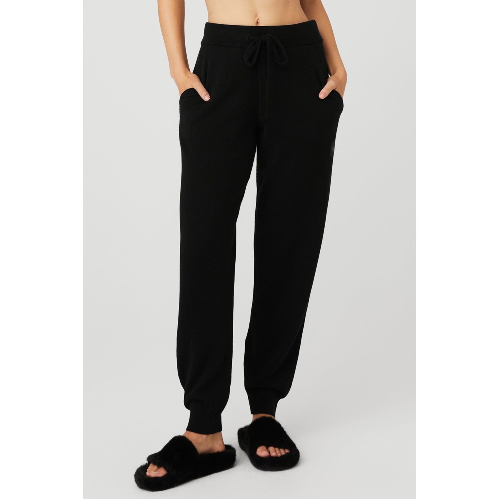 Pantalones Alo Yoga High-Cintura Cashmere Jet Set Mujer Negros | MX-60JEFR