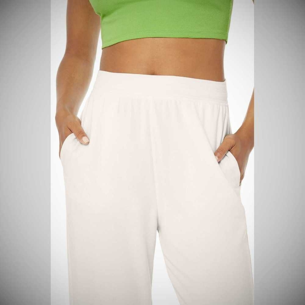 Pantalones Alo Yoga High-Cintura Dreamy Anchos Mujer Blancos | MX-98PYEB