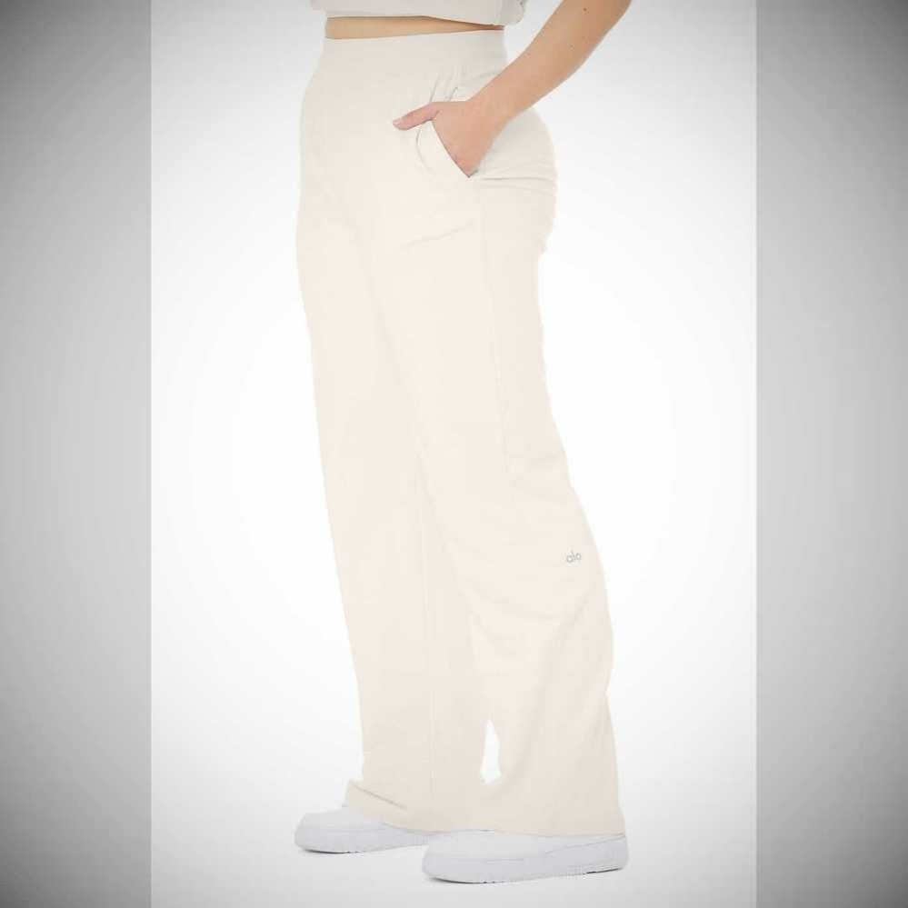 Pantalones Alo Yoga High-Cintura Dreamy Anchos Mujer Blancos | MX-98PYEB