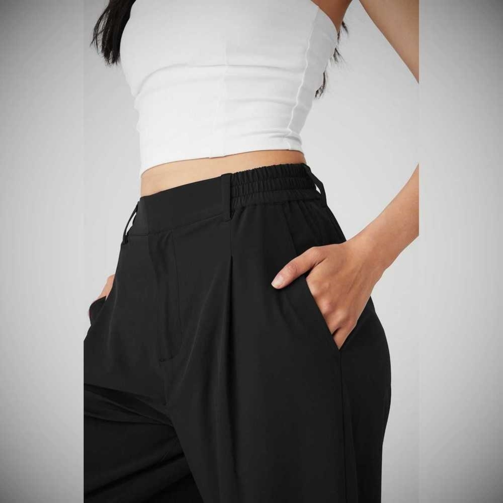 Pantalones Alo Yoga High-Cintura Pursuit Trouser Mujer Negros | MX-84HKZF