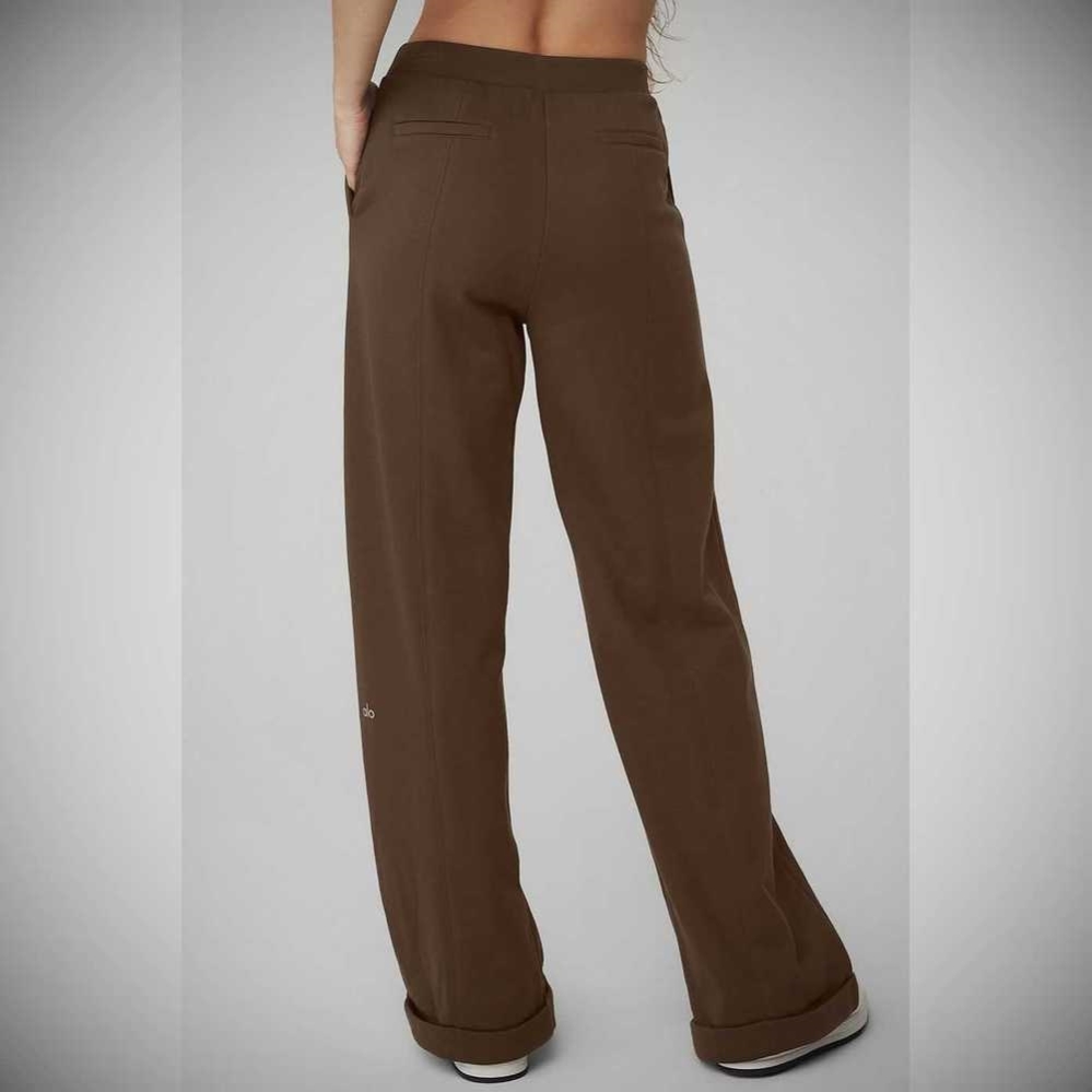 Pantalones Alo Yoga High-Cintura Trouser Anchos Leg Mujer Cafes | MX-57BGCE