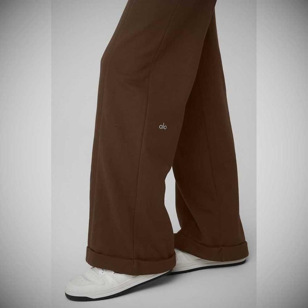 Pantalones Alo Yoga High-Cintura Trouser Anchos Leg Mujer Cafes | MX-57BGCE